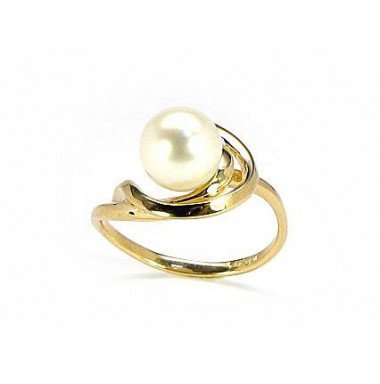 585° Gold ring, Stone: Fresh-water Pearl , Type: \"Bracciali\"  collection, 1100047(Au-Y)_PE