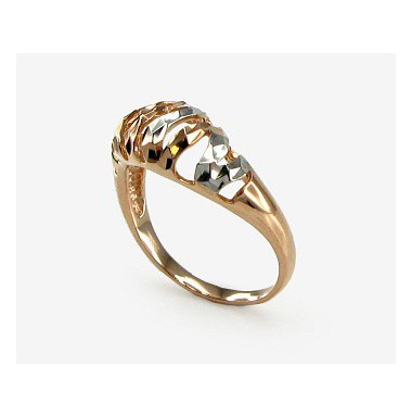 585° Gold ring, Stone: No stone, Type: Women, 1100066(Au-R+PRh-W)