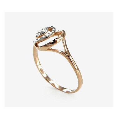 585° Gold ring, Stone: No stone, Type: Women, 1100074(Au-R+PRh-W)