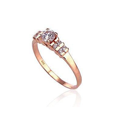 Gold ring, Rose gold, 585°, Zirkons , 1100077(Au-R)_CZ