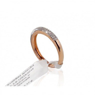 585° Gold ring, Stone: Diamonds, Type: With precious stones, 1100121(Au-R+PRh-W)_DI