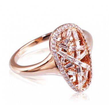585° Gold ring, Stone: Diamonds, Type: With precious stones, 1100141(Au-R)_DI