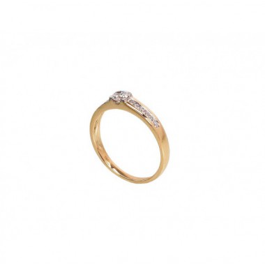 Gold ring, Yellow gold, 585°, Diamonds, 1100190(Au-Y+PRh-W)_DI