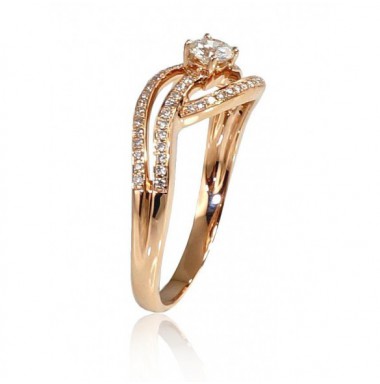 585° Gold ring, Stone: Diamonds, Type: With precious stones, 1100206(Au-R)_DI