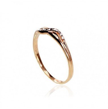 585° Gold ring, Stone: No stone, Type: Women, 1100322(Au-R+PRh-W)