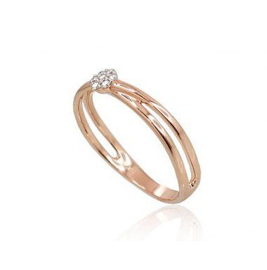 585° Gold ring, Stone: Diamonds, Type: With precious stones, 1100691(Au-R+PRh-W)_DI