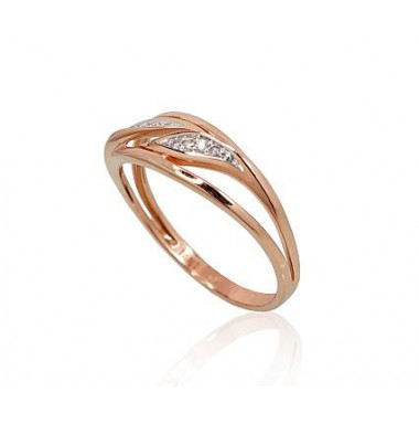 585° Gold ring, Stone: Diamonds, Type: With precious stones, 1100699(Au-R+PRh-W)_DI