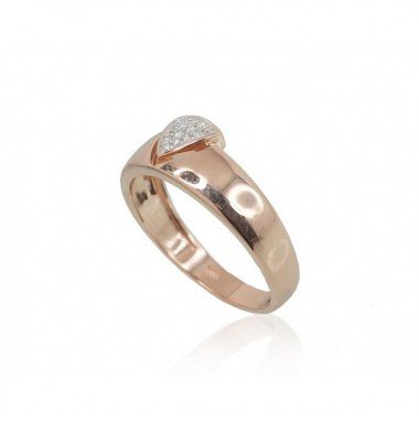585° Gold ring, Stone: Diamonds, Type: With precious stones, 1100704(Au-R+PRh-W)_DI