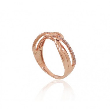 585° Gold ring, Stone: Zirkons , Type: Women, 1100786(Au-R+PRh-W)_CZ