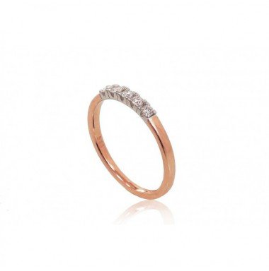 585° Gold ring, Stone: Diamonds, Type: With precious stones, 1100790(Au-R+Au-W)_DI