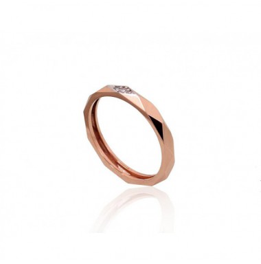 585° Gold ring, Stone: Zirkons , Type: Women, 1100874(Au-R+PRh-W)_CZ