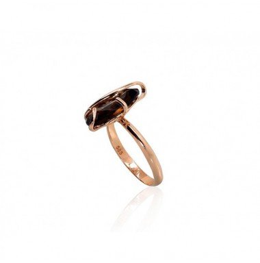 585° Gold ring, Stone: Smoky Quarz , Type: Women, 1100915(Au-R)_KZSMSN