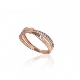 585° Gold ring, Stone: Zirkons , Type: Women, 1100926(Au-R+PRh-W)_CZ