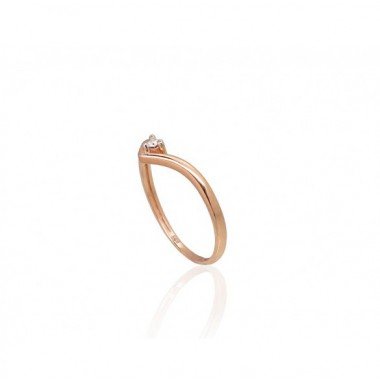585° Gold ring, Stone: Diamonds, Type: With precious stones, 1100945(Au-R+PRh-W)_DI