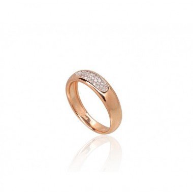 585° Gold ring, Stone: Diamonds, Type: With precious stones, 1100949(Au-R+PRh-W)_DI