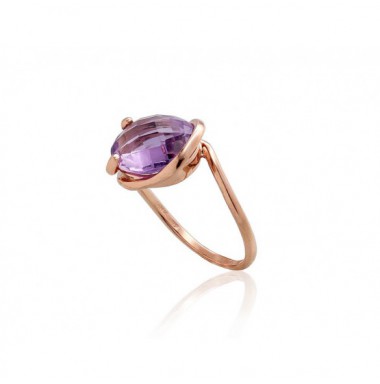 585° Gold ring, Stone: Amethyst , Type: \"Alessandria\"  kolekcija, 1100958(Au-R)_AM