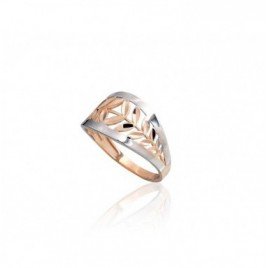 585° Gold ring, Stone: No stone, Type: Women, 1100966(Au-R+PRh-W)