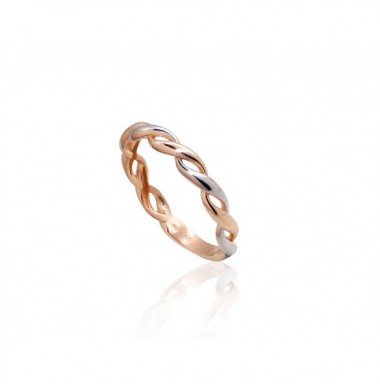 585° Gold ring, Stone: No stone, Type: Women, 1100995(Au-R+PRh-W)