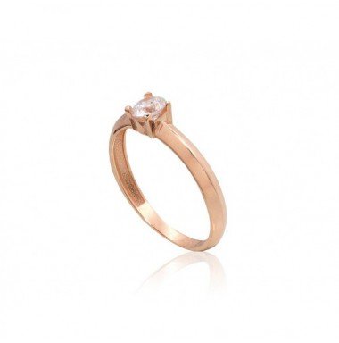 Gold ring, Rose gold, 585°, Zirkons , 1101077(Au-R)_CZ