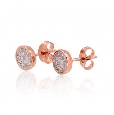 Gold Earrings, 585°, Diamonds, 1201406(Au-R+Au-W)_DI