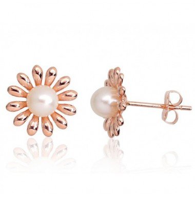 Gold classic studs earrings, 585°, Fresh-water Pearl , 1201400(Au-R)_PE