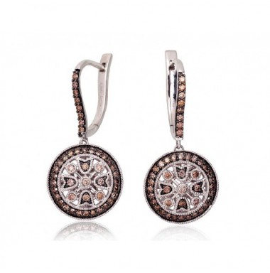 Gold Earrings, 585°, Diamonds, 1201420(Au-W+PRh-Bk)_DICH