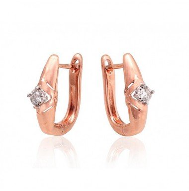 Gold Earrings, 585°, Diamonds, 1201411(Au-R+Au-W)_DI