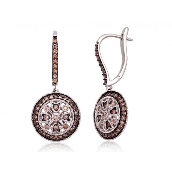 Gold Earrings, 585°, Diamonds, 1201420(Au-W+PRh-Bk)_DICH