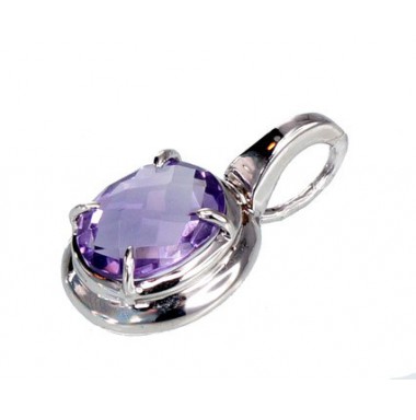 Gold pendant, 585°, White gold, Amethyst , 1300193(Au-W)_AM