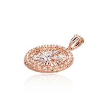 Gold pendant, 585°, Rose gold, Zirkons , 1300455(Au-R+PRh-W)_CZ