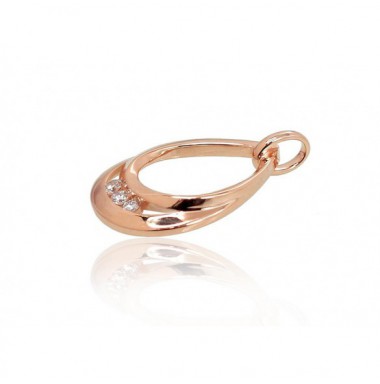 Gold pendant, 585°, Rose gold, Diamonds, 1300549(Au-R)_DI