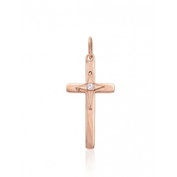 Gold pendant, 585°, Rose gold, Zirkons , 1300688(Au-R)_CZ