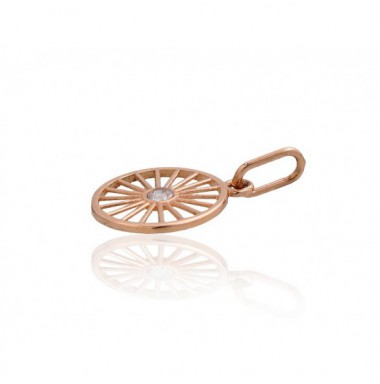 Gold pendant, 585°, Rose gold, Zirkons , 1300875(Au-R)_CZ