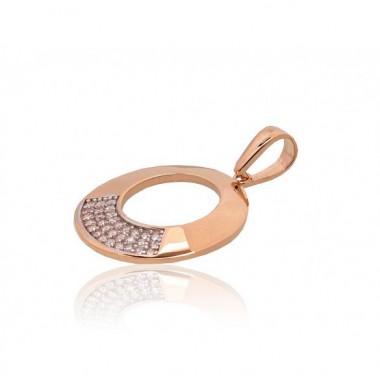 Gold pendant, 585°, Rose gold, Zirkons , 1300955(Au-R+PRh-W)_CZ