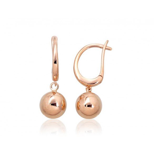 Gold earrings with english lock