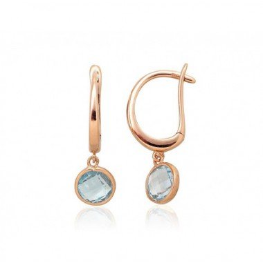Gold earrings with english lock
