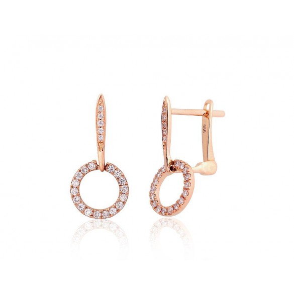 Gold earrings with english lock