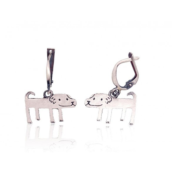 Silver earrings with english lock