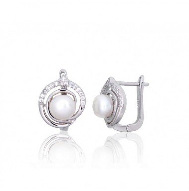 Silver earrings with english lock