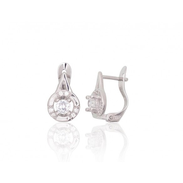 Silver earrings with english lock