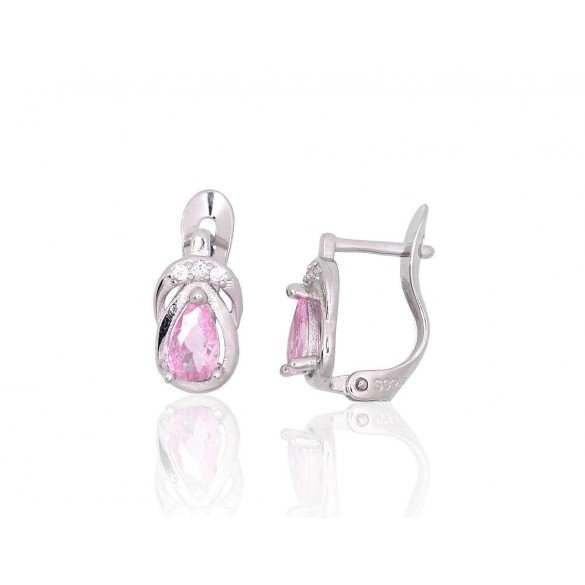 Silver earrings with english lock