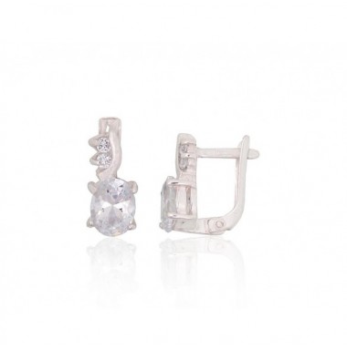 Silver earrings with english lock