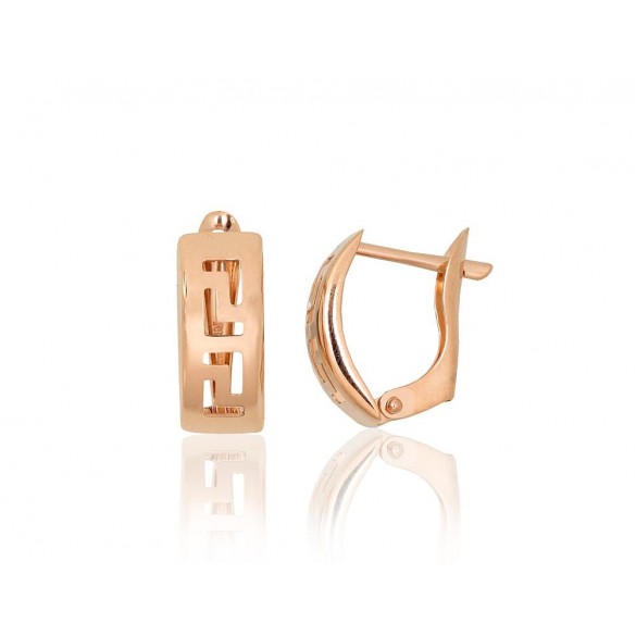 Gold earrings with english lock