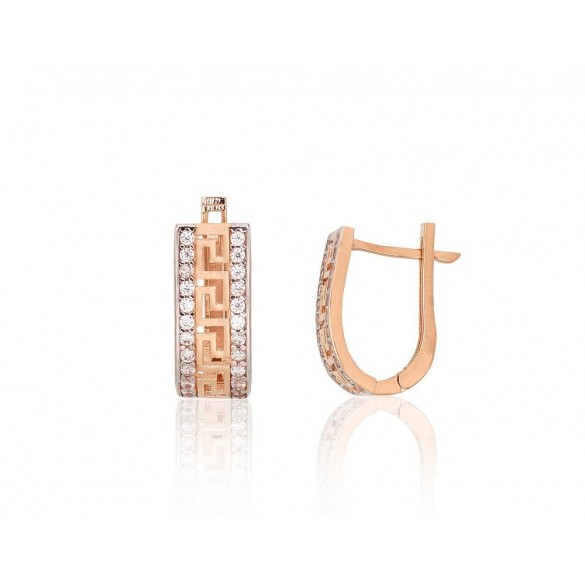 Gold earrings with english lock