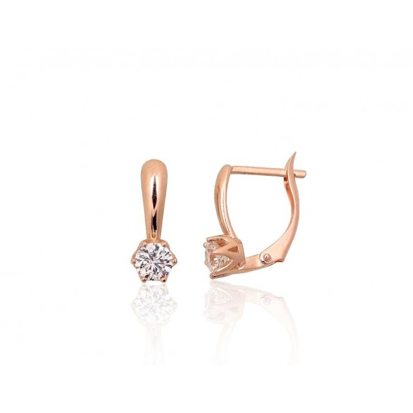 Gold earrings with english lock