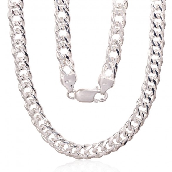 Sidabrinė grandinėlė Double rombo 6 mm , briaunų apdirbimas deimantu