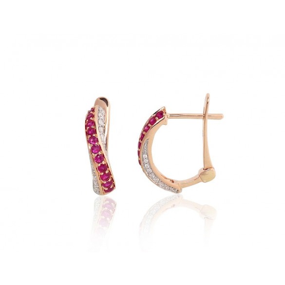 Gold earrings with english lock