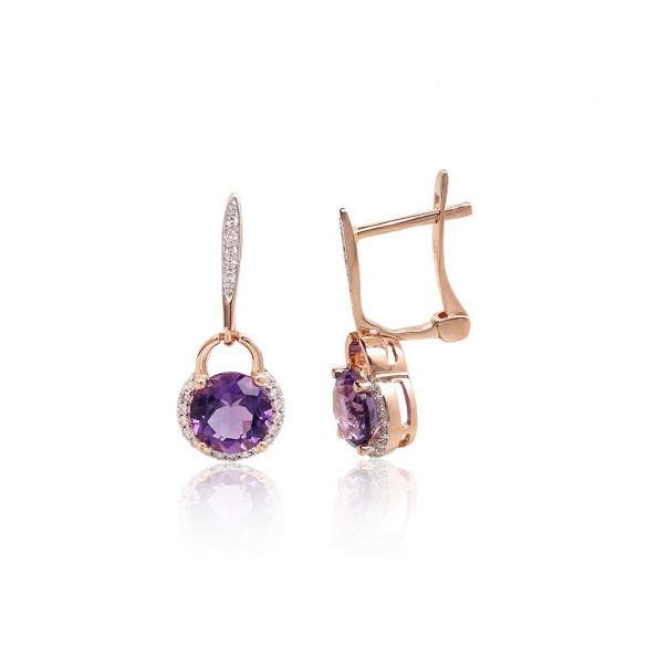Gold earrings with english lock
