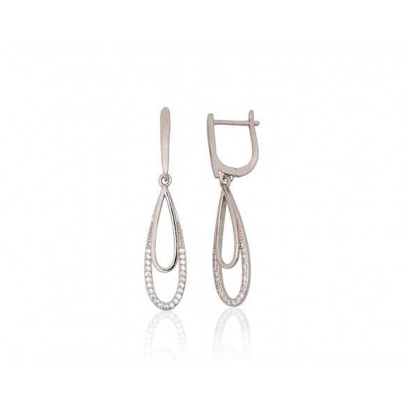 Silver earrings with english lock