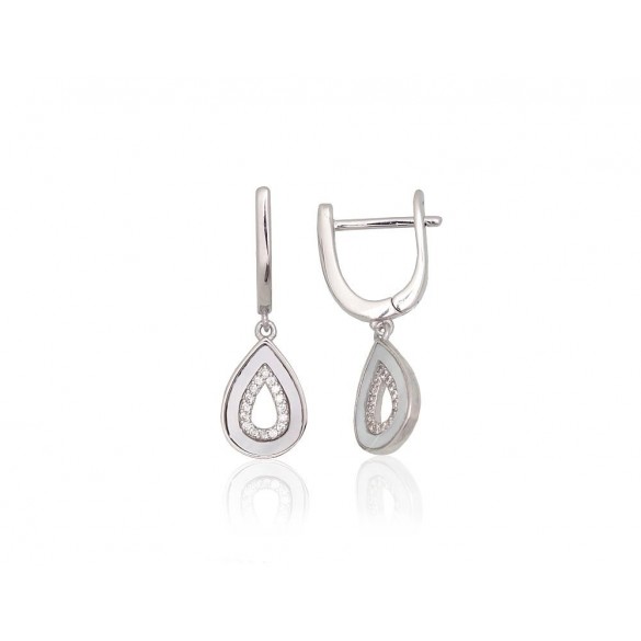 Silver earrings with english lock